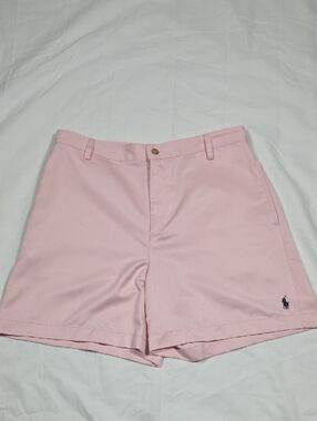 Ralph Lauren Light Pink Flat-Front Chino Shorts